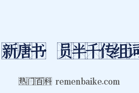 新唐书·员半千传组词是什么意思的图片